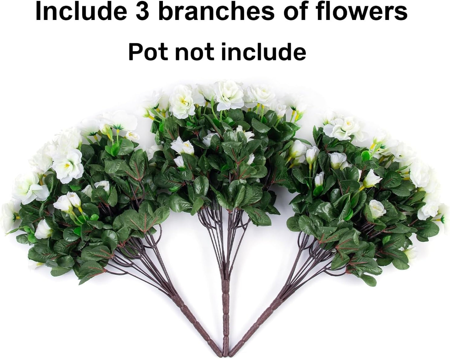 Artificial Fake Camellia Flowers Plants for Outdoor Outside Spring Decoration, Faux Silk Hotpink Camellias UV Resistant Look Real for Planter Porch Patio Garden Yard, 3 Large Bundles
