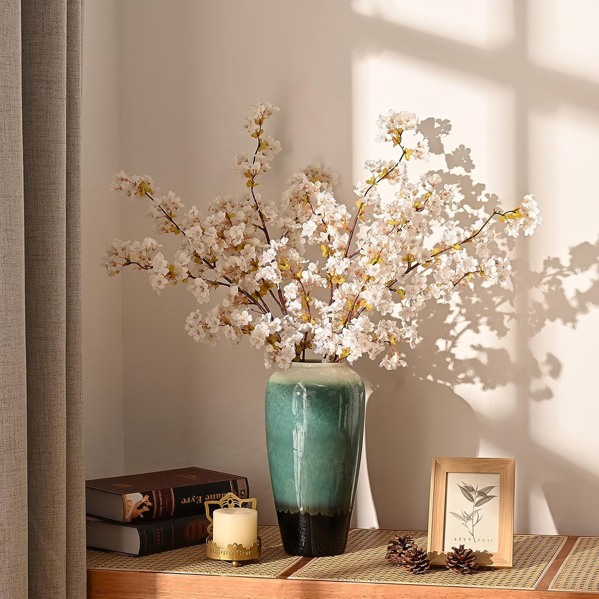 3 Pcs Artificial Cherry Blossom Branches 39'' Cherry Blossom Tree Decor
