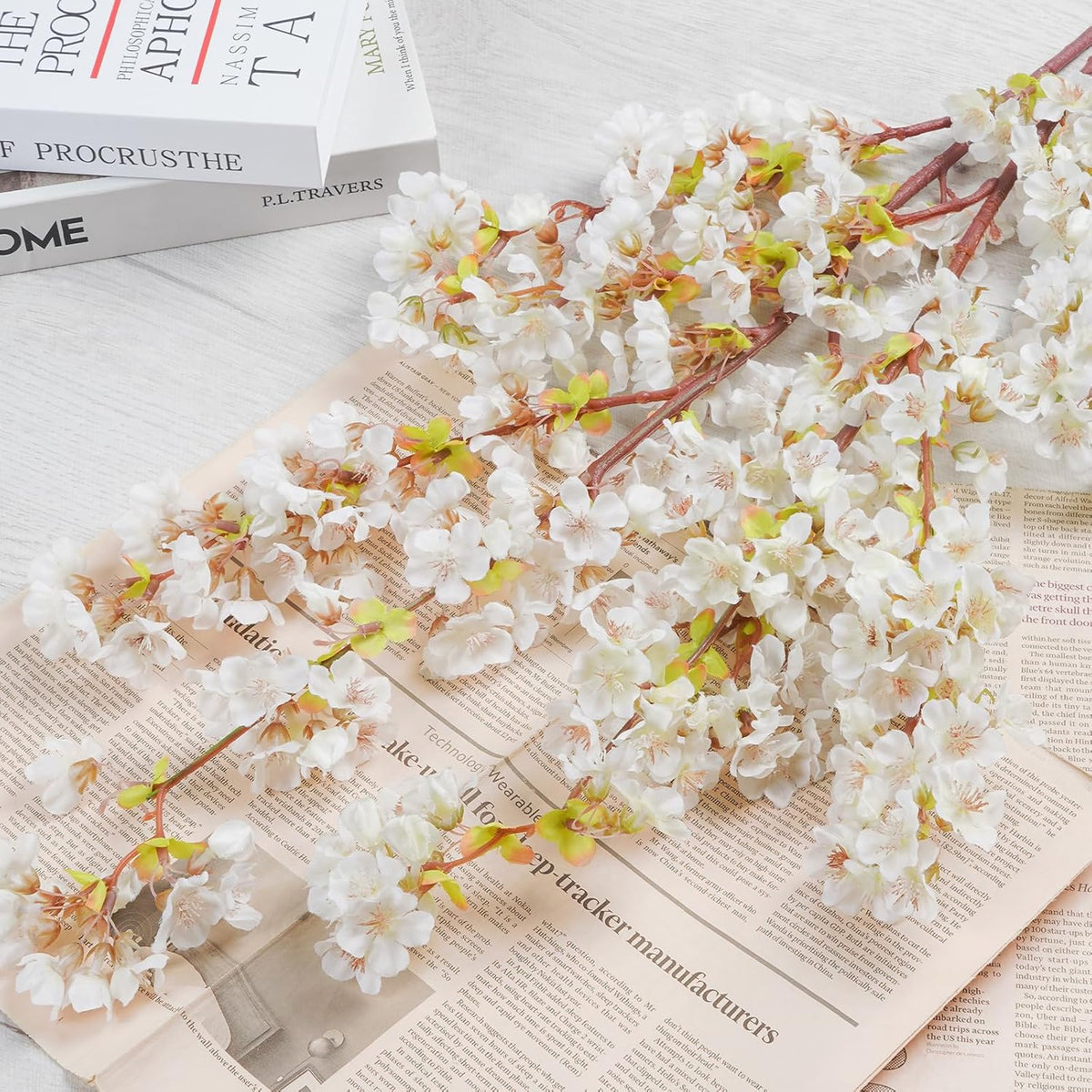 3 Pcs Artificial Cherry Blossom Branches 39'' Cherry Blossom Tree Decor