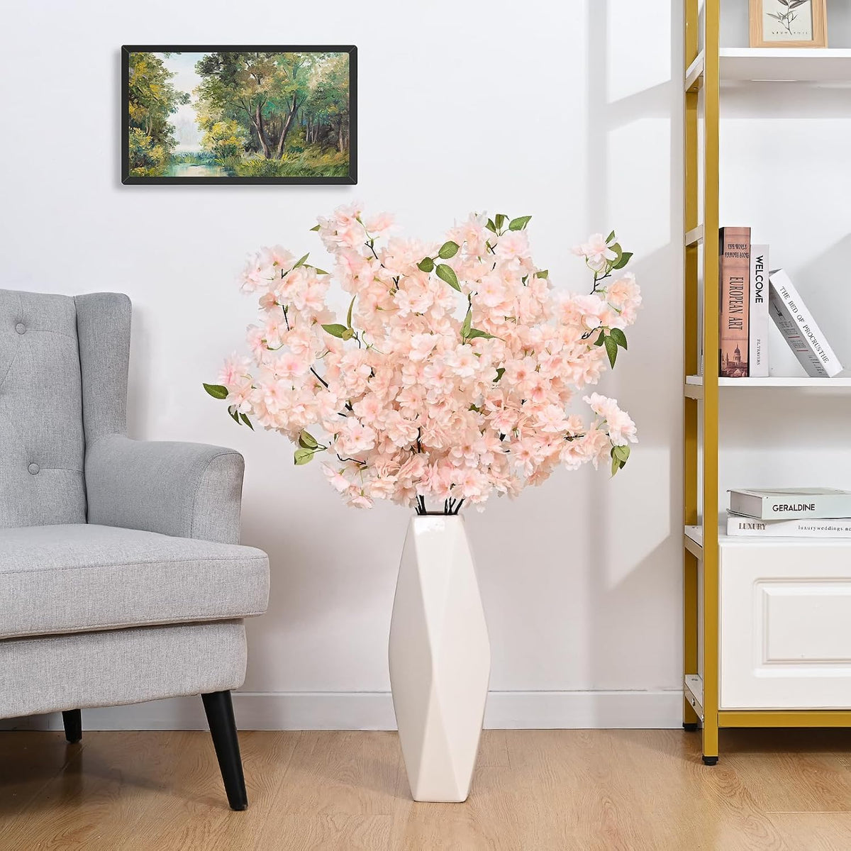 3 Pcs Artificial Cherry Blossom Branches 39'' Cherry Blossom Tree Decor
