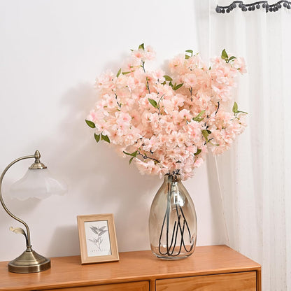 3 Pcs Artificial Cherry Blossom Branches 39'' Cherry Blossom Tree Decor