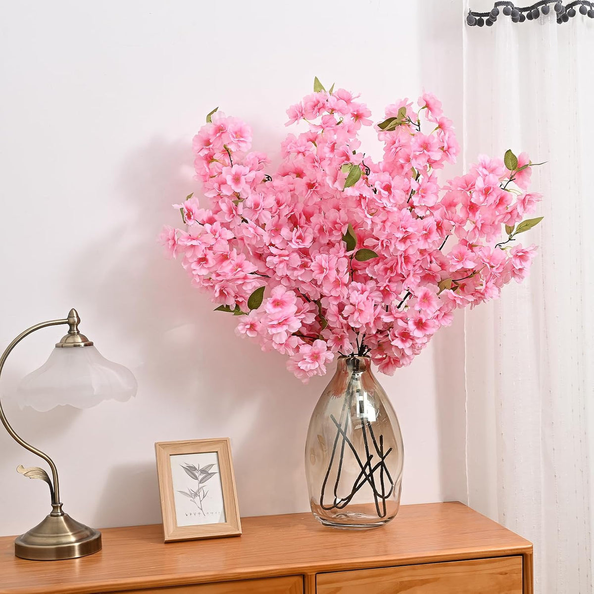 3 Pcs Artificial Cherry Blossom Branches 39'' Cherry Blossom Tree Decor