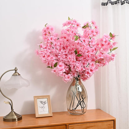 3 Pcs Artificial Cherry Blossom Branches 39'' Cherry Blossom Tree Decor