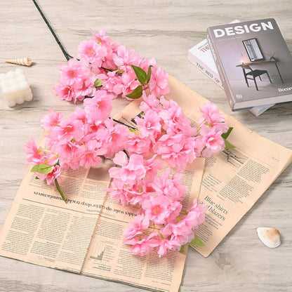 3 Pcs Artificial Cherry Blossom Branches 39'' Cherry Blossom Tree Decor