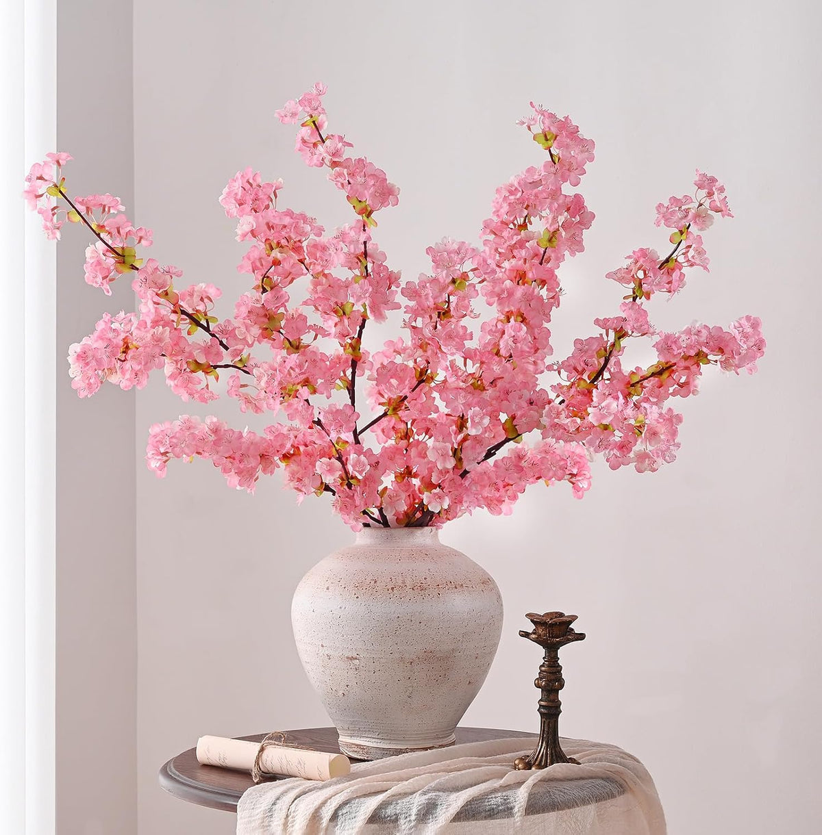 3 Pcs Artificial Cherry Blossom Branches 39'' Cherry Blossom Tree Decor