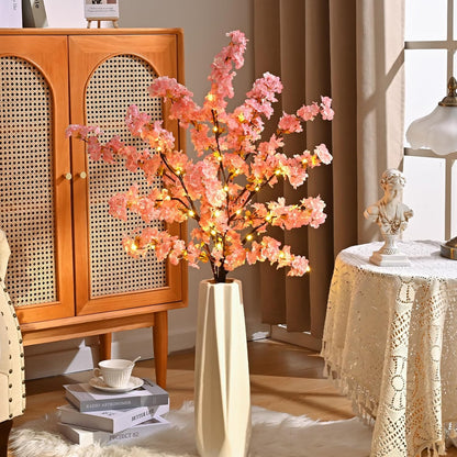 3 Pcs Artificial Cherry Blossom Branches 39'' Cherry Blossom Tree Decor