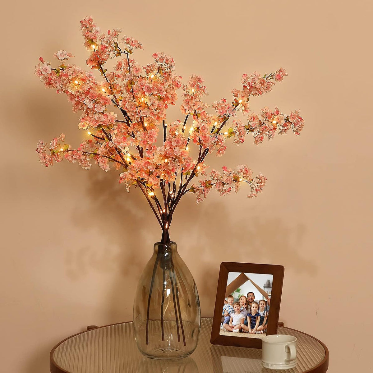 3 Pcs Artificial Cherry Blossom Branches 39'' Cherry Blossom Tree Decor