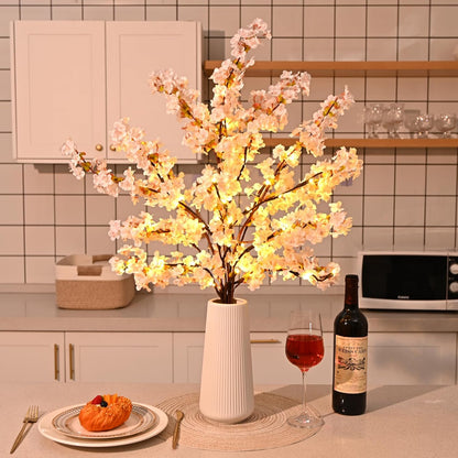 3 Pcs Artificial Cherry Blossom Branches 39'' Cherry Blossom Tree Decor