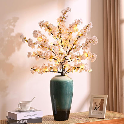 3 Pcs Artificial Cherry Blossom Branches 39'' Cherry Blossom Tree Decor