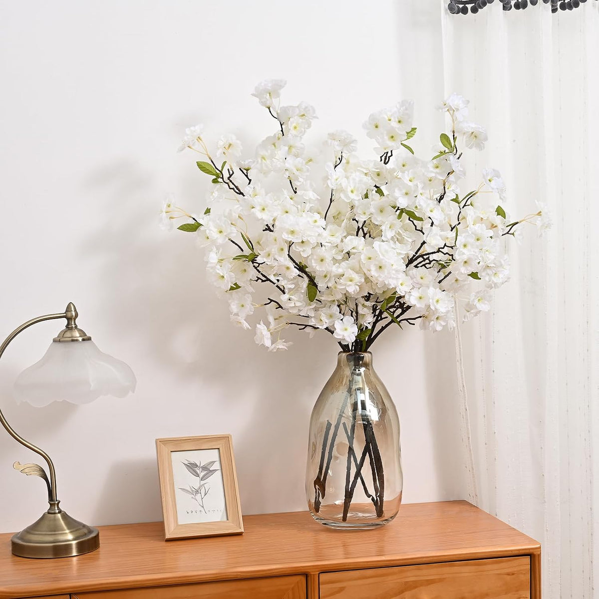 3 Pcs Artificial Cherry Blossom Branches 39'' Cherry Blossom Tree Decor