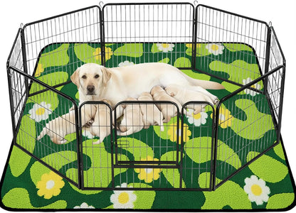 Reusable Puppy Pads for Small Dogs, Washable Pee Pads with Non-Slip , Absorbent Leakproof Mat for Crates, Playpens, Pet Beds & Whelping, Indoor Potty Training Grass Green, 24"x48", 2 Pack