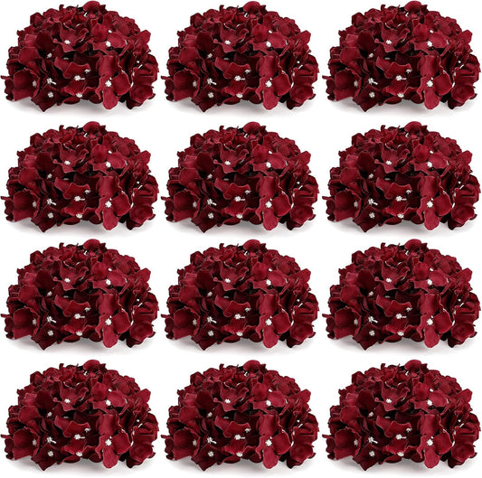 Hydrangea Flower Balls for Centerpieces - 12 PCS Artificial Floral Arrangement with Base, 8.27 Inch Diameter Fake Silk Kissing Ball for Wedding Table Home Party Decor - Lilac