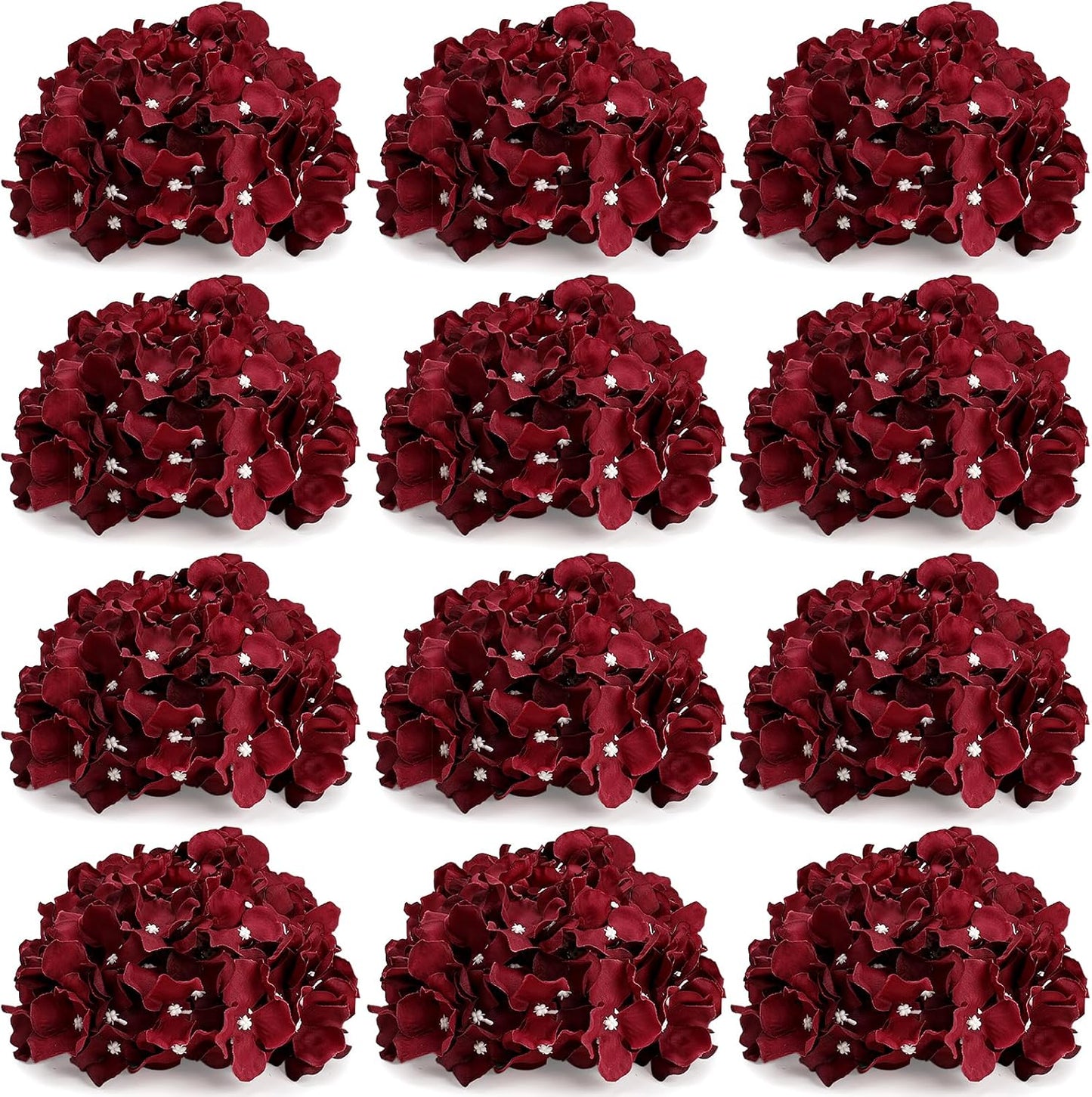 Hydrangea Flower Balls for Centerpieces - 12 PCS Artificial Floral Arrangement with Base, 8.27 Inch Diameter Fake Silk Kissing Ball for Wedding Table Home Party Decor - Lilac