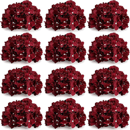 Hydrangea Flower Balls for Centerpieces - 12 PCS Artificial Floral Arrangement with Base, 8.27 Inch Diameter Fake Silk Kissing Ball for Wedding Table Home Party Decor - Lilac