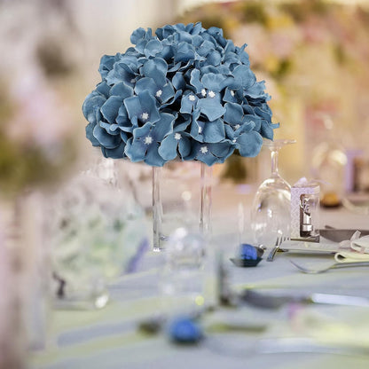 Hydrangea Flower Balls for Centerpieces - 12 PCS Artificial Floral Arrangement with Base, 8.27 Inch Diameter Fake Silk Kissing Ball for Wedding Table Home Party Decor - Lilac