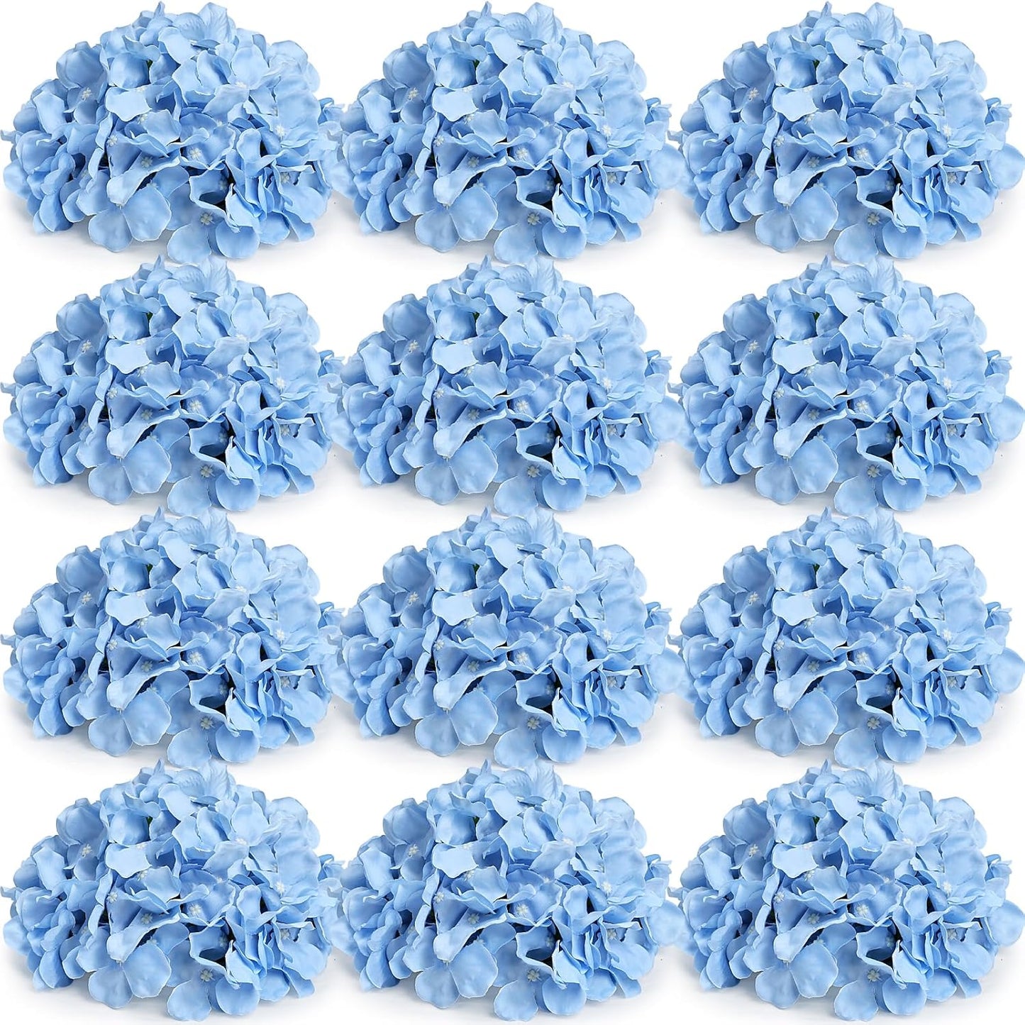 Hydrangea Flower Balls for Centerpieces - 12 PCS Artificial Floral Arrangement with Base, 8.27 Inch Diameter Fake Silk Kissing Ball for Wedding Table Home Party Decor - Lilac