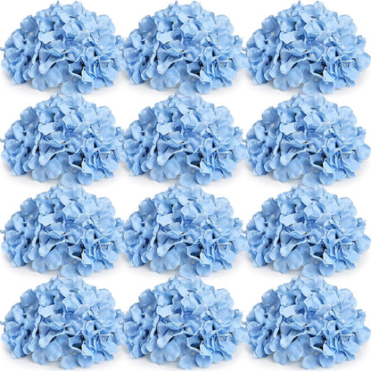 Hydrangea Flower Balls for Centerpieces - 12 PCS Artificial Floral Arrangement with Base, 8.27 Inch Diameter Fake Silk Kissing Ball for Wedding Table Home Party Decor - Lilac