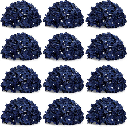 Hydrangea Flower Balls for Centerpieces - 12 PCS Artificial Floral Arrangement with Base, 8.27 Inch Diameter Fake Silk Kissing Ball for Wedding Table Home Party Decor - Lilac
