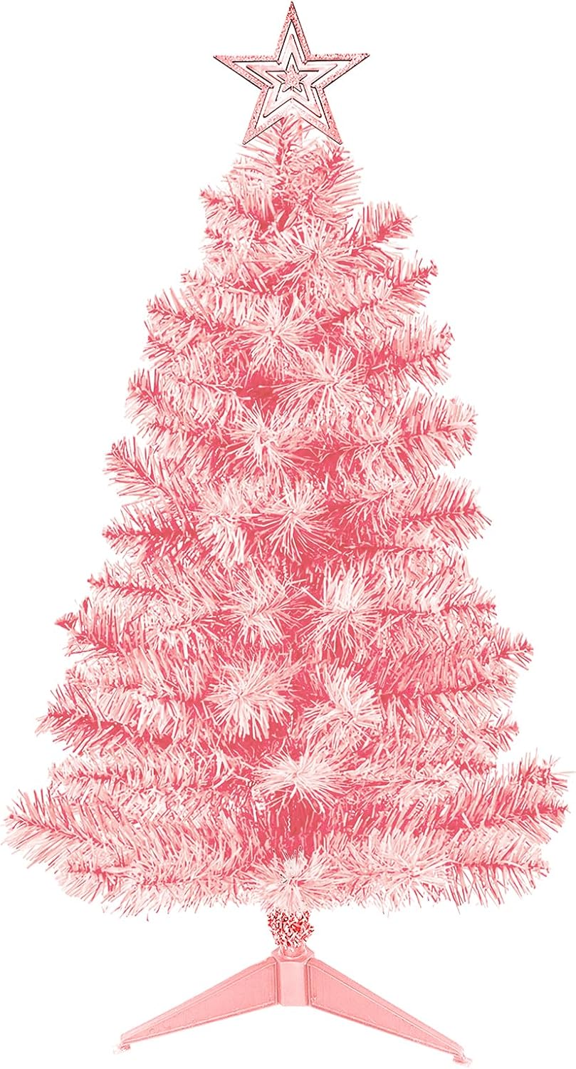3FT Premium Hinged Artificial Holiday Small Mini Christmas Tree for Tabletop,Home, Office, Indoor and Outdoor Holiday Decoration,Easy Assembly Metal Hinges & Foldable Base
