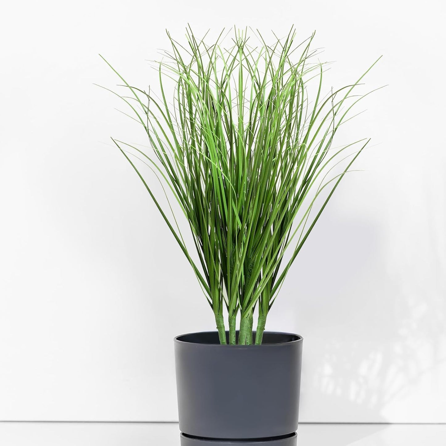 10 Pcs Artificial Plants Fake Wheat Grass, 13.5inch Greenery Stems Faux Shrubs Onion Grass Tall Grasss Plastic Shrubs, UV Resistant Artificial Grasss Plant for Indoor Outdoor Home Office Garden Patio