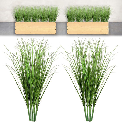 10 Pcs Artificial Plants Fake Wheat Grass, 13.5inch Greenery Stems Faux Shrubs Onion Grass Tall Grasss Plastic Shrubs, UV Resistant Artificial Grasss Plant for Indoor Outdoor Home Office Garden Patio