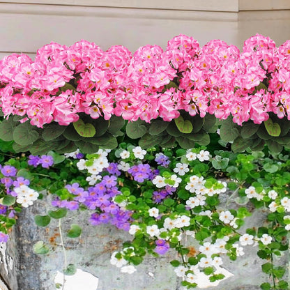 3 Pcs Artificial Geraniums Flowers Silk Geraniums for Outdoors UV Resistant Pink Artificial Geranium Bush Faux Flowers Plant for Planter Garden Home Decor Indoor Patio Vase Table Centerpiece
