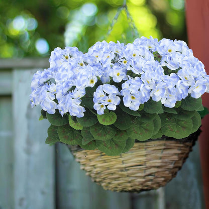 3 Pcs Artificial Geraniums Flowers Silk Geraniums for Outdoors UV Resistant Pink Artificial Geranium Bush Faux Flowers Plant for Planter Garden Home Decor Indoor Patio Vase Table Centerpiece
