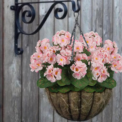 3 Pcs Artificial Geraniums Flowers Silk Geraniums for Outdoors UV Resistant Pink Artificial Geranium Bush Faux Flowers Plant for Planter Garden Home Decor Indoor Patio Vase Table Centerpiece