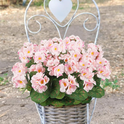 3 Pcs Artificial Geraniums Flowers Silk Geraniums for Outdoors UV Resistant Pink Artificial Geranium Bush Faux Flowers Plant for Planter Garden Home Decor Indoor Patio Vase Table Centerpiece
