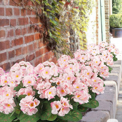 3 Pcs Artificial Geraniums Flowers Silk Geraniums for Outdoors UV Resistant Pink Artificial Geranium Bush Faux Flowers Plant for Planter Garden Home Decor Indoor Patio Vase Table Centerpiece