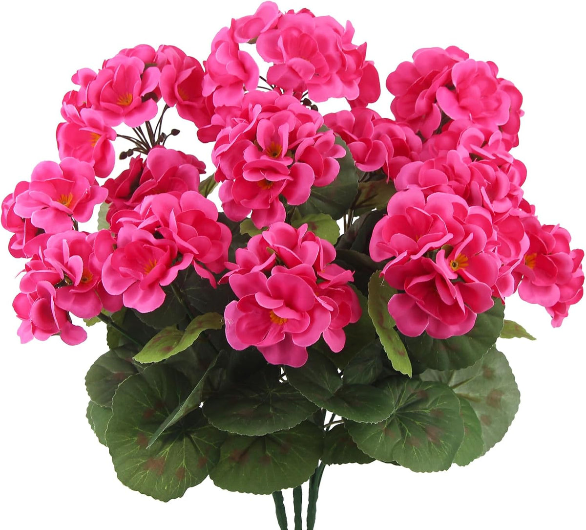 3 Pcs Artificial Geraniums Flowers Silk Geraniums for Outdoors UV Resistant Pink Artificial Geranium Bush Faux Flowers Plant for Planter Garden Home Decor Indoor Patio Vase Table Centerpiece