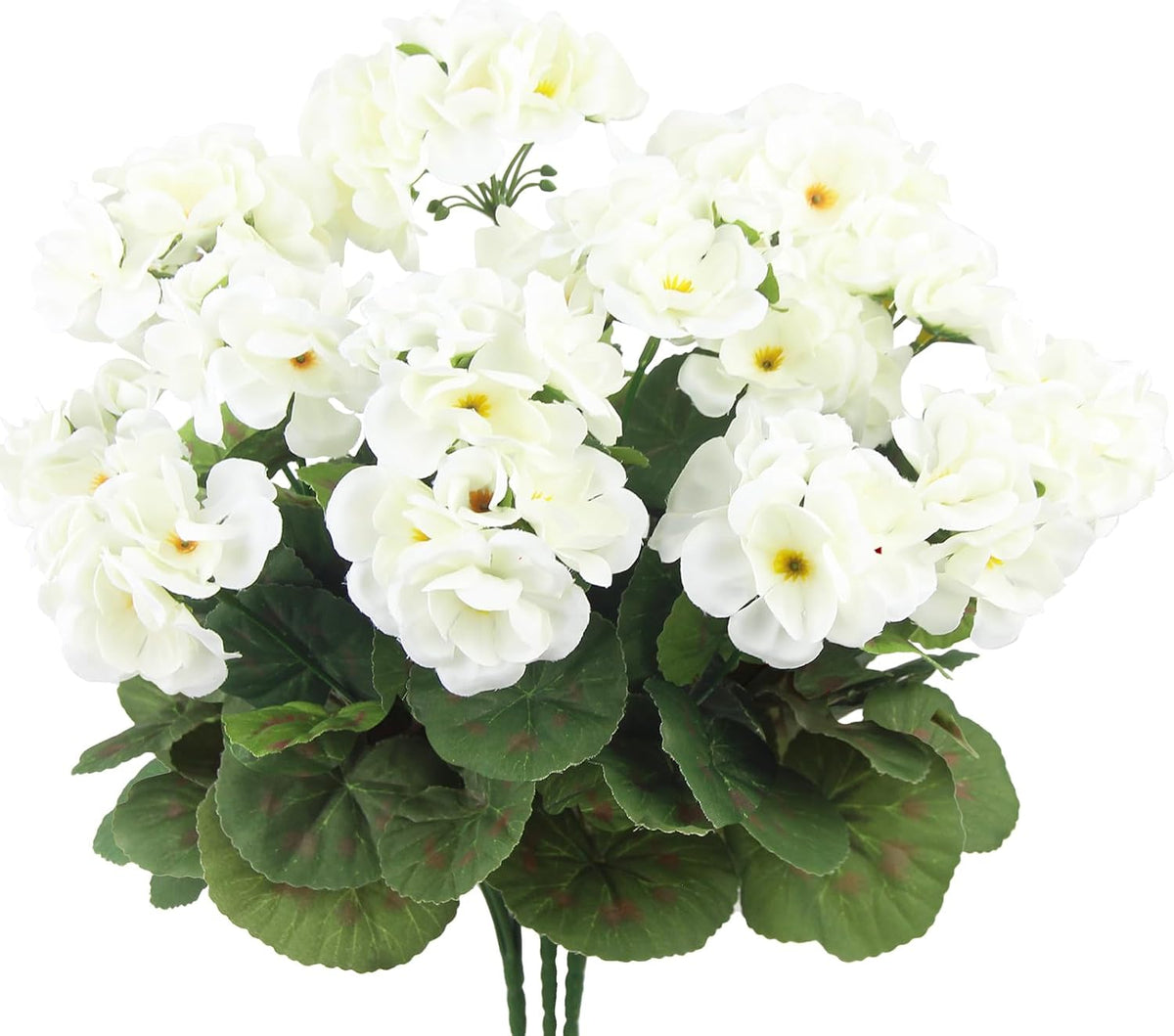 3 Pcs Artificial Geraniums Flowers Silk Geraniums for Outdoors UV Resistant Pink Artificial Geranium Bush Faux Flowers Plant for Planter Garden Home Decor Indoor Patio Vase Table Centerpiece