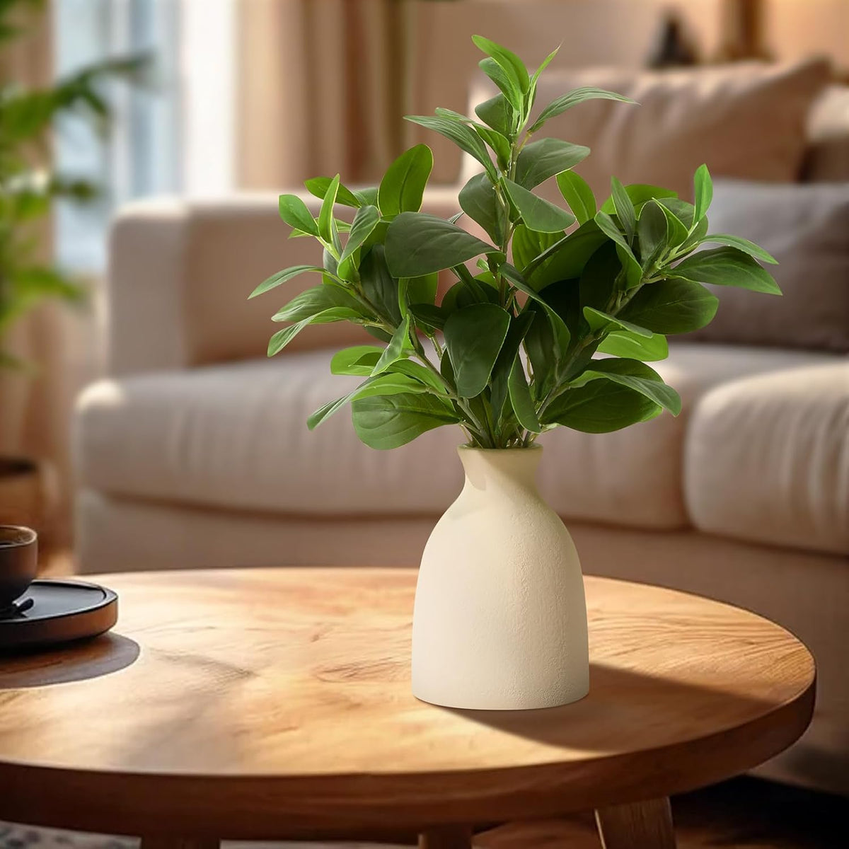16" Artificial Eucalyptus Stems Potted Plant Indoor Fake Plants