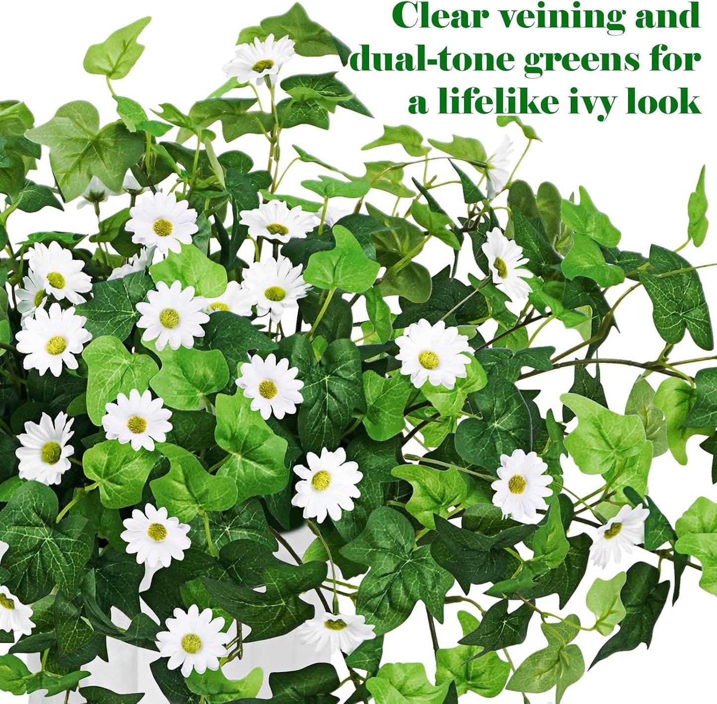 3 Pcs Artificial Flowers for Outdoors UV Resistant Fake Ivy Plants Greenery Faux Silk Daisy Flowers for Outside Planters Garden Porch Window Box Balcony Summer Home Decor (Rose Red,Pink)