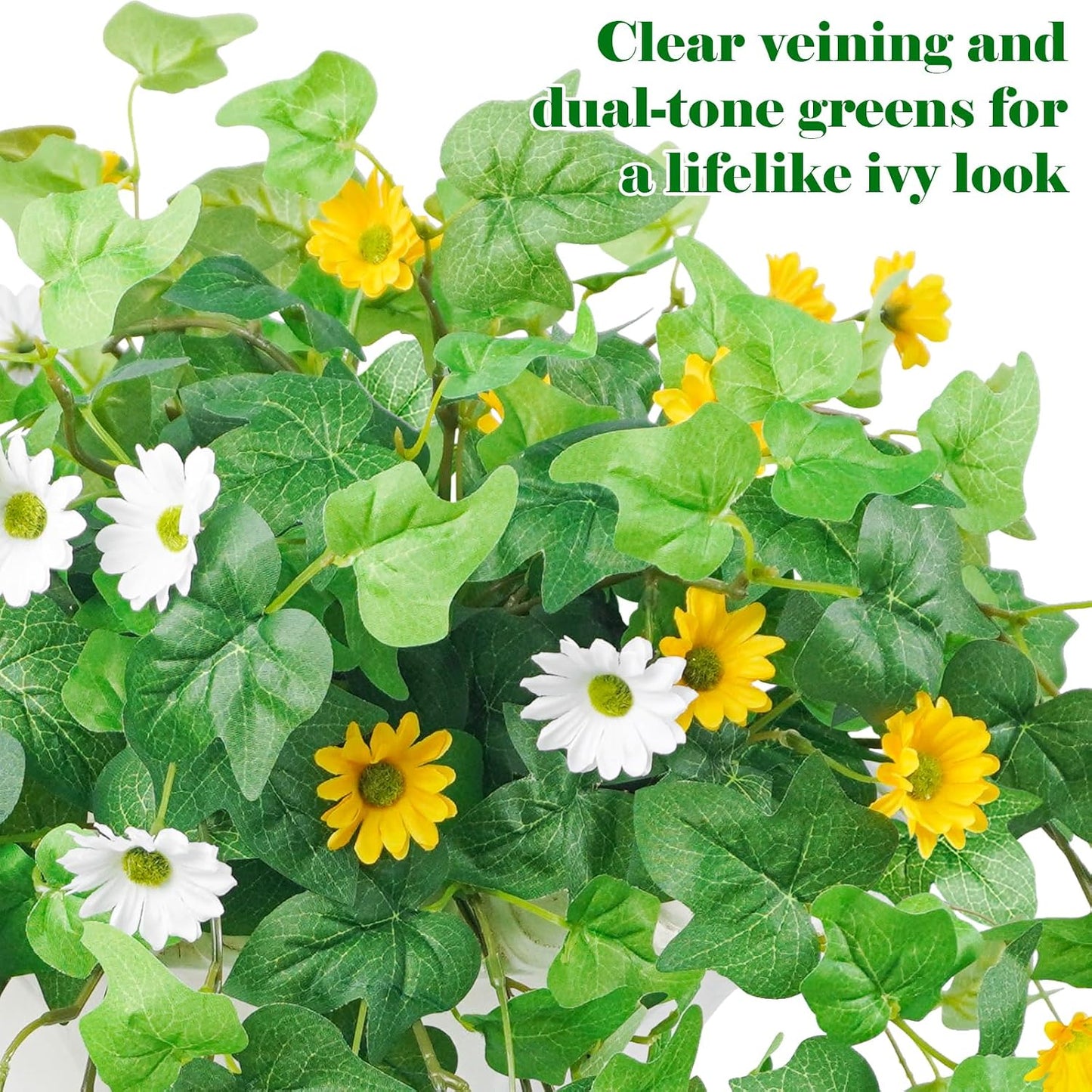 3 Pcs Artificial Flowers for Outdoors UV Resistant Fake Ivy Plants Greenery Faux Silk Daisy Flowers for Outside Planters Garden Porch Window Box Balcony Summer Home Decor (Rose Red,Pink)