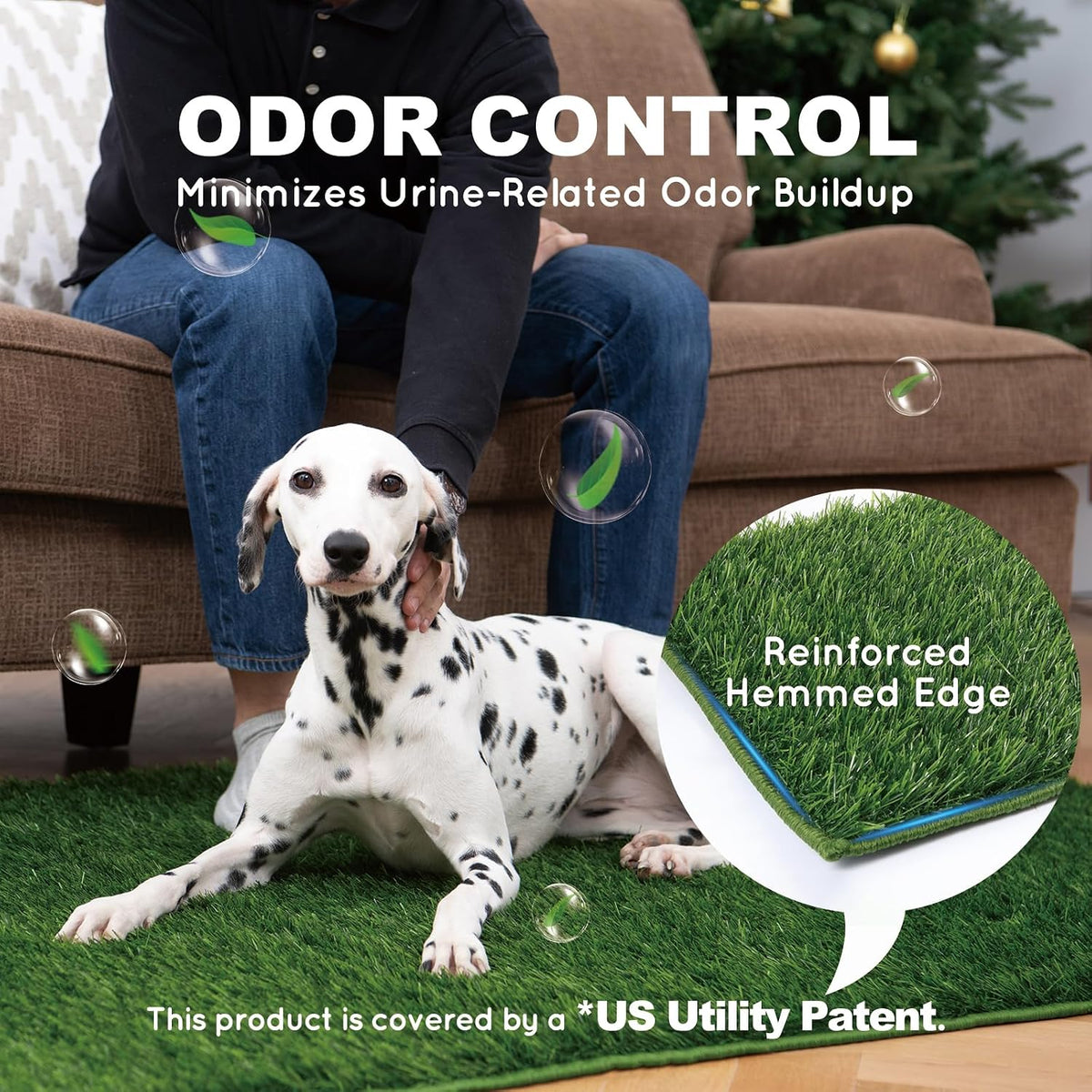 HQ4US Dog Grass Pad with Tray, Odor Free Grass Pee Pad for Dog Litter Box