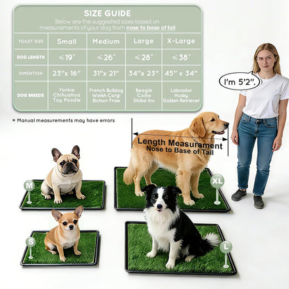 HQ4US Dog Grass Pad with Tray, Odor Free Grass Pee Pad for Dog Litter Box