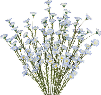 10 Pcs Artificial Wildflowers with Stems Bulk Silk Spring Flowers 21 Inch Fake Forsythia Branches White Faux Wildflowers Floral Arrangements for Home Decor Indoor Outdoor Wedding Centerpieces