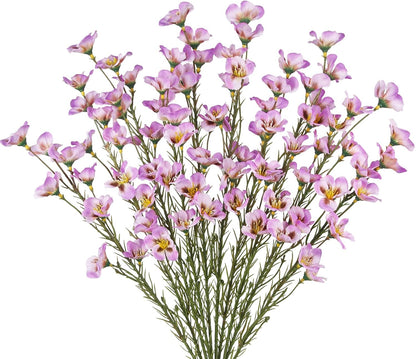 10 Pcs Artificial Wildflowers with Stems Bulk Silk Spring Flowers 21 Inch Fake Forsythia Branches White Faux Wildflowers Floral Arrangements for Home Decor Indoor Outdoor Wedding Centerpieces
