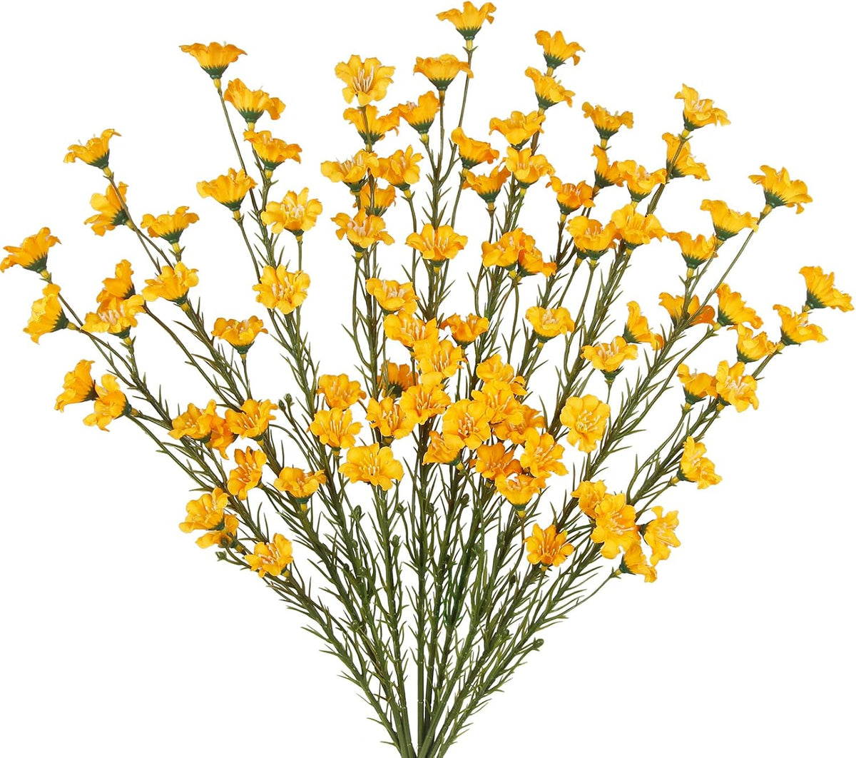 10 Pcs Artificial Wildflowers with Stems Bulk Silk Spring Flowers 21 Inch Fake Forsythia Branches White Faux Wildflowers Floral Arrangements for Home Decor Indoor Outdoor Wedding Centerpieces
