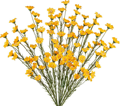 10 Pcs Artificial Wildflowers with Stems Bulk Silk Spring Flowers 21 Inch Fake Forsythia Branches White Faux Wildflowers Floral Arrangements for Home Decor Indoor Outdoor Wedding Centerpieces