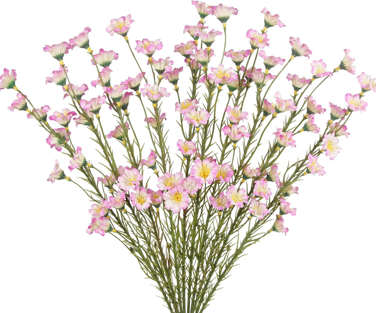 10 Pcs Artificial Wildflowers with Stems Bulk Silk Spring Flowers 21 Inch Fake Forsythia Branches White Faux Wildflowers Floral Arrangements for Home Decor Indoor Outdoor Wedding Centerpieces