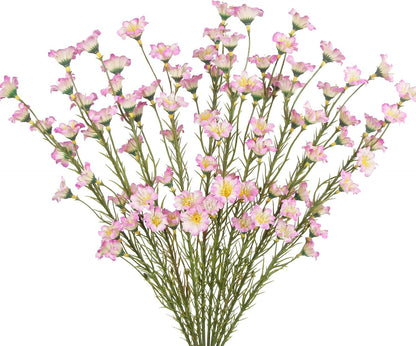 10 Pcs Artificial Wildflowers with Stems Bulk Silk Spring Flowers 21 Inch Fake Forsythia Branches White Faux Wildflowers Floral Arrangements for Home Decor Indoor Outdoor Wedding Centerpieces