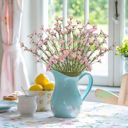 10 Pcs Artificial Wildflowers with Stems Bulk Silk Spring Flowers 21 Inch Fake Forsythia Branches White Faux Wildflowers Floral Arrangements for Home Decor Indoor Outdoor Wedding Centerpieces