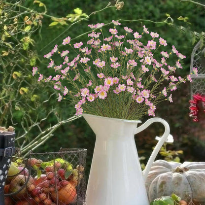 10 Pcs Artificial Wildflowers with Stems Bulk Silk Spring Flowers 21 Inch Fake Forsythia Branches White Faux Wildflowers Floral Arrangements for Home Decor Indoor Outdoor Wedding Centerpieces