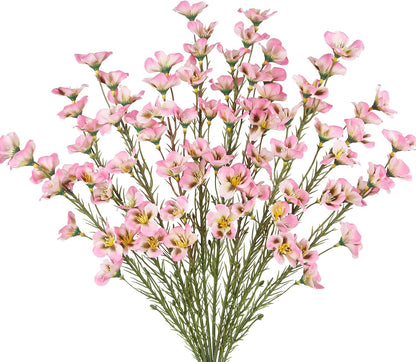 10 Pcs Artificial Wildflowers with Stems Bulk Silk Spring Flowers 21 Inch Fake Forsythia Branches White Faux Wildflowers Floral Arrangements for Home Decor Indoor Outdoor Wedding Centerpieces