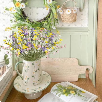 10 Pcs Artificial Wildflowers with Stems Bulk Silk Spring Flowers 21 Inch Fake Forsythia Branches White Faux Wildflowers Floral Arrangements for Home Decor Indoor Outdoor Wedding Centerpieces