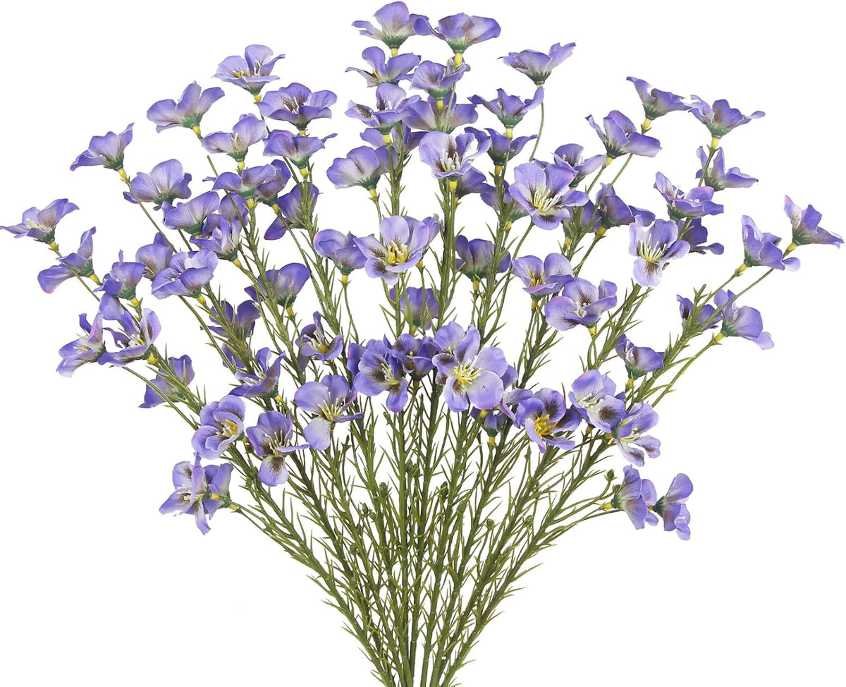 10 Pcs Artificial Wildflowers with Stems Bulk Silk Spring Flowers 21 Inch Fake Forsythia Branches White Faux Wildflowers Floral Arrangements for Home Decor Indoor Outdoor Wedding Centerpieces