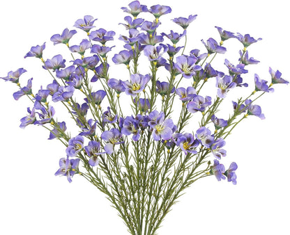 10 Pcs Artificial Wildflowers with Stems Bulk Silk Spring Flowers 21 Inch Fake Forsythia Branches White Faux Wildflowers Floral Arrangements for Home Decor Indoor Outdoor Wedding Centerpieces