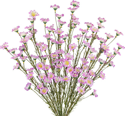10 Pcs Artificial Wildflowers with Stems Bulk Silk Spring Flowers 21 Inch Fake Forsythia Branches White Faux Wildflowers Floral Arrangements for Home Decor Indoor Outdoor Wedding Centerpieces